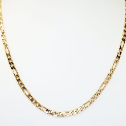 Picture of 18" 14k Yellow Gold Squared Figaro Chain Necklace