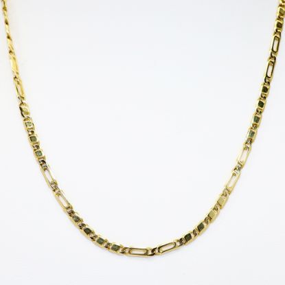 Picture of 20" 18k Yellow Gold Fancy Link Figaro Chain Necklace