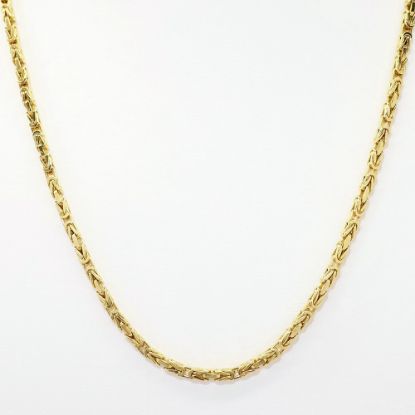 Picture of 21" 14k Yellow Gold Squared Byzantine Chain Necklace
