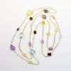 Picture of Multi Gemstone Station Necklace, 14k Yellow Gold