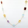 Picture of Multi-Gemstone Station Necklace, 14k Yellow Gold