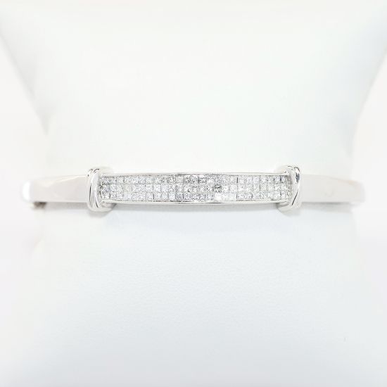 Picture of 1.5ct Diamond Bangle Bracelet, 14k White Gold