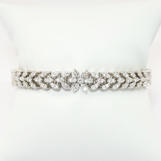 Picture of Vintage 4.85ct Diamond Bracelet, Signed Jabel, 18k White Gold