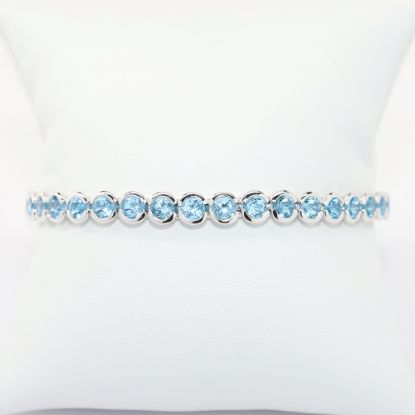 Picture of 10.85ct Blue Topaz Bracelet, 18k White Gold