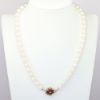 Picture of Freshwater Cultured Pearl Necklace with 18K Yellow Diamond & Ruby Clasp