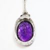 Picture of 14K White Gold 165.6ct Oval Amethyst Pendant with Diamonds