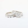 Picture of 14K White Gold Bridal Set with Diamond Solitaire & Diamond Band