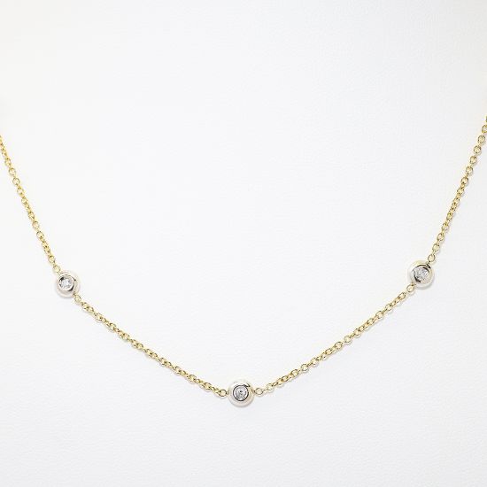 Picture of 18K Two-Tone & .25ct Diamond Station Necklace