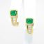 Picture of 18K Yellow Gold Emerald & Diamond Earrings with Post & Nut Closure
