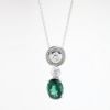 Picture of Custom 14k White Gold & 5.55ct Tourmaline & Diamond Pendant