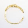 Picture of 14K Yellow Gold & Diamond Flower Bangle with 2 Safety Clasps & Locking Closure