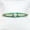 Picture of La Triomphe 14k Yellow Gold, Green Enameled Hinged Bangle with .50ct Diamonds