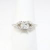 Picture of 14k White Gold & Platinum Square Brilliant Cut & Diamond Cluster Accent Engagement Ring