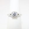 Picture of 14k White Gold, Round Brilliant Solitaire & Diamond Cluster Accent Engagement Ring