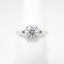 Picture of 14k White Gold, Round Brilliant Solitaire & Diamond Cluster Accent Engagement Ring