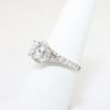 Picture of 14k White Gold, Round Brilliant Solitaire & Diamond Cluster Accent Engagement Ring