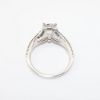 Picture of 14k White Gold, Round Brilliant Solitaire & Diamond Cluster Accent Engagement Ring