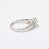 Picture of 14k White Gold, Round Brilliant Solitaire & Diamond Cluster Accent Engagement Ring