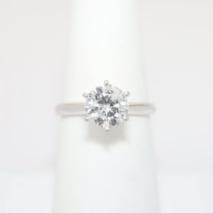 Picture of 14k White Gold & Round Brilliant Cut Diamond Solitaire Engagement Ring