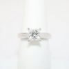 Picture of 14k White Gold & Square, Modified Brilliant Cut Solitaire Diamond Engagement Ring