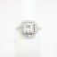 Picture of 14K White Gold, Square Brilliant Cut & Diamond Cluster Accent Engagement Ring
