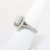 Picture of 14K White Gold, Square Brilliant Cut & Diamond Cluster Accent Engagement Ring