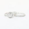 Picture of 18k White Gold, Round Brilliant Cut & Pave Set Diamond Two-Piece Bridal Ring Set