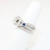 Picture of 14k White Gold, Round Brilliant Cut Diamond Halo & Sapphire Accented Two-Piece Bridal Ring Set