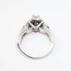 Picture of 14k White Gold, Round Brilliant Cut Diamond Halo & Sapphire Accented Two-Piece Bridal Ring Set