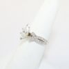 Picture of 14k White Gold, Marquise Brilliant Cut & Diamond Cluster Accent Engagement Ring
