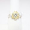 Picture of 14k Two-Tone Gold, Round Brilliant Cut & Diamond Cluster Accented Rose Shaped Engagement Ring