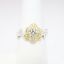 Picture of 14k Two-Tone Gold, Round Brilliant Cut & Diamond Cluster Accented Rose Shaped Engagement Ring