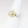 Picture of 14k Two-Tone Gold, Round Brilliant Cut & Diamond Cluster Accented Rose Shaped Engagement Ring