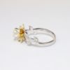 Picture of 14k Two-Tone Gold, Round Brilliant Cut & Diamond Cluster Accented Rose Shaped Engagement Ring