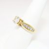 Picture of 14k Yellow Gold, Round Brilliant Cut & Diamond Cluster Accented Engagement Ring