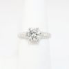 Picture of 14k White Gold, Round Brilliant Cut & Diamond Cluster Accented Engagement Ring