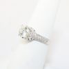 Picture of 14k White Gold, Round Brilliant Cut & Diamond Cluster Accented Engagement Ring