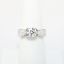 Picture of 14k White Gold, Round Brilliant Cut & Diamond Cluster Accented Engagement Ring
