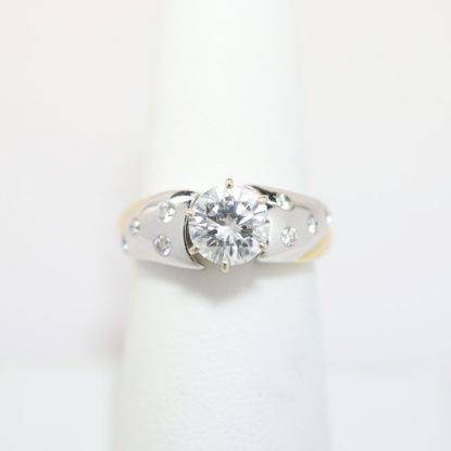 Picture of 14k Two-Tone Gold & Round Brilliant Cut Diamond Engagement Ring