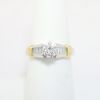 Picture of Platinum & 18k Yellow Gold, Round Brilliant Cut & Diamond Cluster Accented Engagement Ring