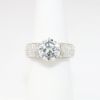 Picture of 14k White Gold, Round Brilliant Cut & Three Row Pave Diamond Engagement Ring