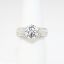 Picture of 14k White Gold, Round Brilliant Cut & Three Row Pave Diamond Engagement Ring