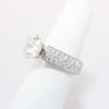 Picture of 14k White Gold, Round Brilliant Cut & Three Row Pave Diamond Engagement Ring