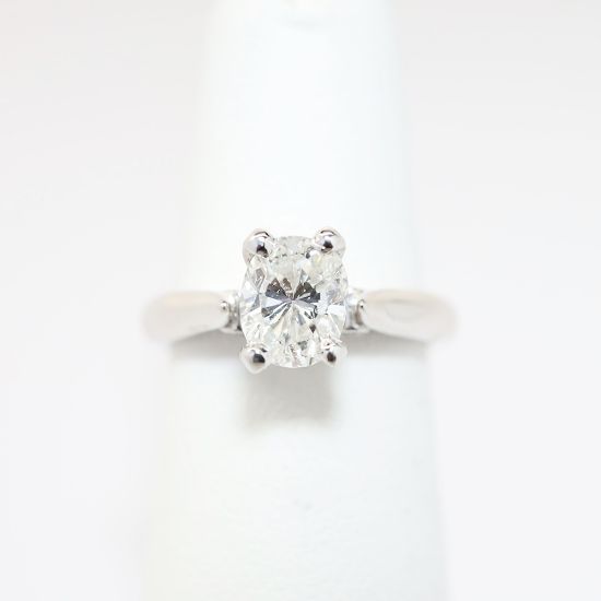 Picture of Platinum & Oval Brilliant Cut Diamond Engagement Ring