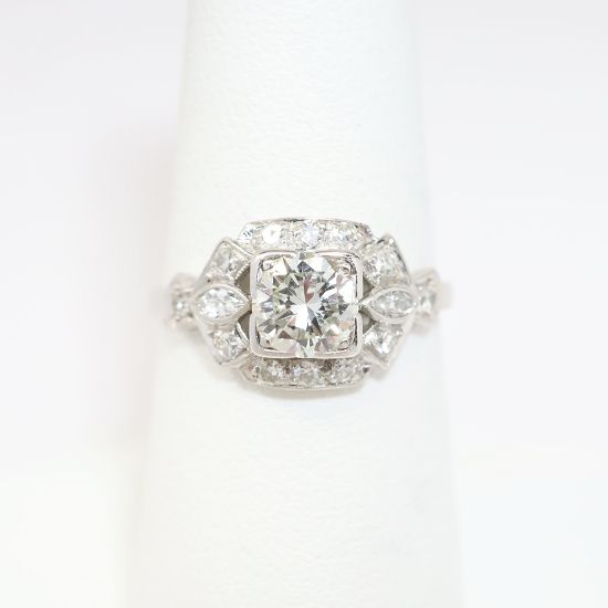 Picture of Antique Art Deco Era Iridium Platinum & Diamond Engagement Ring