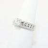 Picture of 14k White Gold, Round Brilliant Cut & Three-Row Pave Diamond Engagement Ring