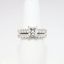 Picture of 14k White Gold, Square Modified Brilliant Cut & Diamond Cluster Accented Two-Piece Bridal Ring Set