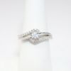 Picture of 14k White Gold, Round Brilliant Cut & Diamond Cluster Accented Engagement Ring