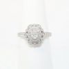 Picture of 14k White Gold, Oval Brilliant Cut & Diamond Cluster Accented Engagement Ring