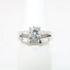 Picture of Platinum, Round Brilliant Cut & Diamond Cluster Accented Bridal Ring Set